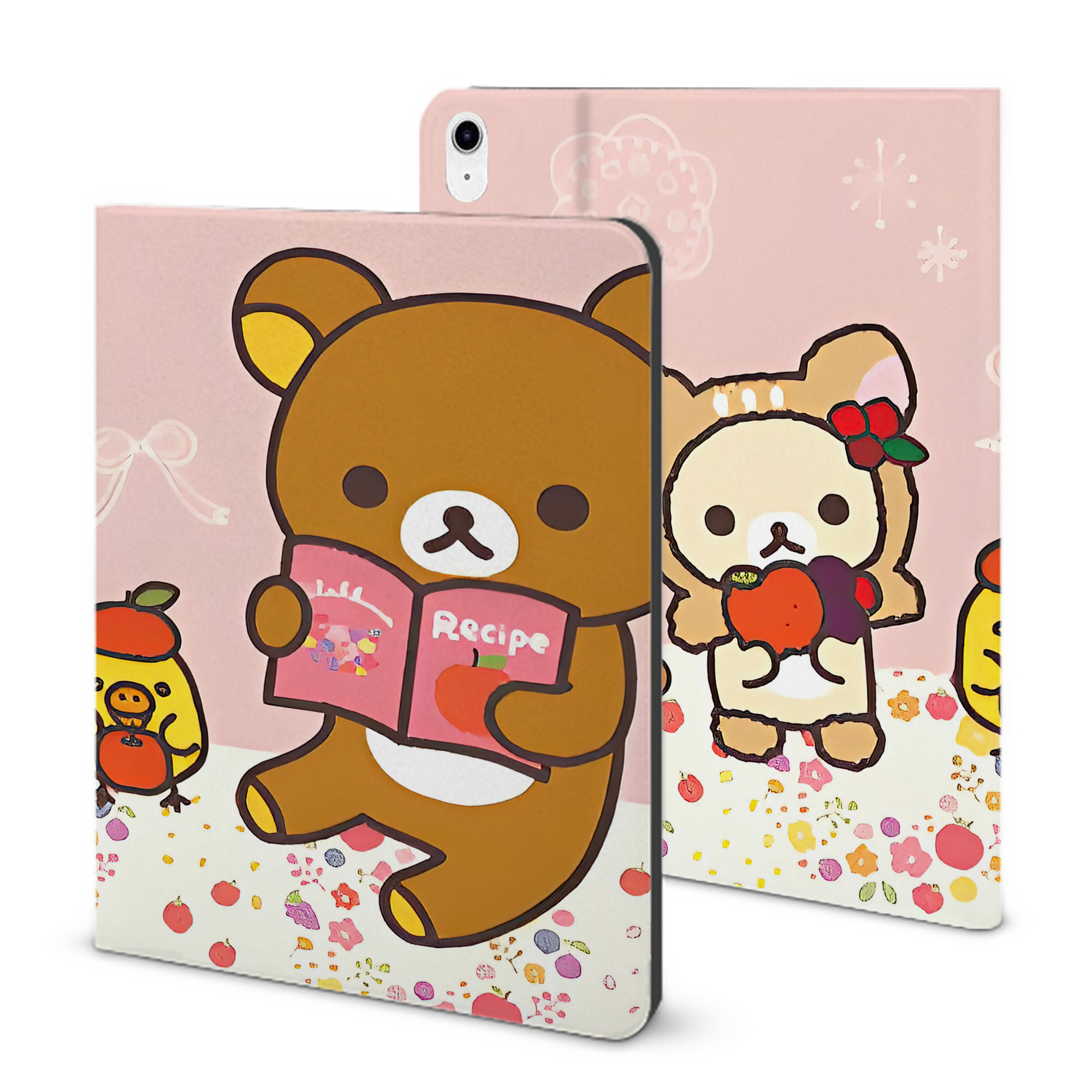 （画像用） リラックマ リラックマ キイロイトリ Rilakkuma Korilakkuma Kiiroitori IPad ケース ブック型 PUレザー TPU 耐衝撃 軽量 薄型 ペン収納なし 全面保護 IPad 各モデル対応